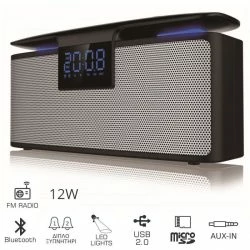 Vendora Akai ABTS-M10 Φορητό ηχείο Bluetooth και διπλό ξυπνητήρι με Aux-In, Micro SD,ραδιόφωνο και USB – 12 W