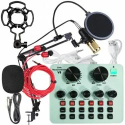 Vendora KIT Μικρόφωνο MB-800, με κάρτα ήχου V8, με Βάση, Shock Mount, Pop Filter και ακουστικά -Vendora shop 69c87393607d7b379534ebd4271ca37c6acee165 xl