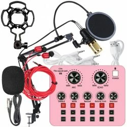 Vendora KIT Μικρόφωνο MB-800, με κάρτα ήχου V8, με Βάση, Shock Mount, Pop Filter και ακουστικά -Vendora shop cec8ff078f75033db1c065412dcd64df3e115aad xl