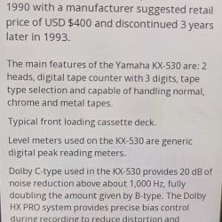 Vendora DIRECT DRIVE YAMAHA KX 530 RS Made In JAPAN Vintage Deck κασετοφωνο -Vendora shop e1071c523345e1d863463aff7613e4a67fe16328 xl